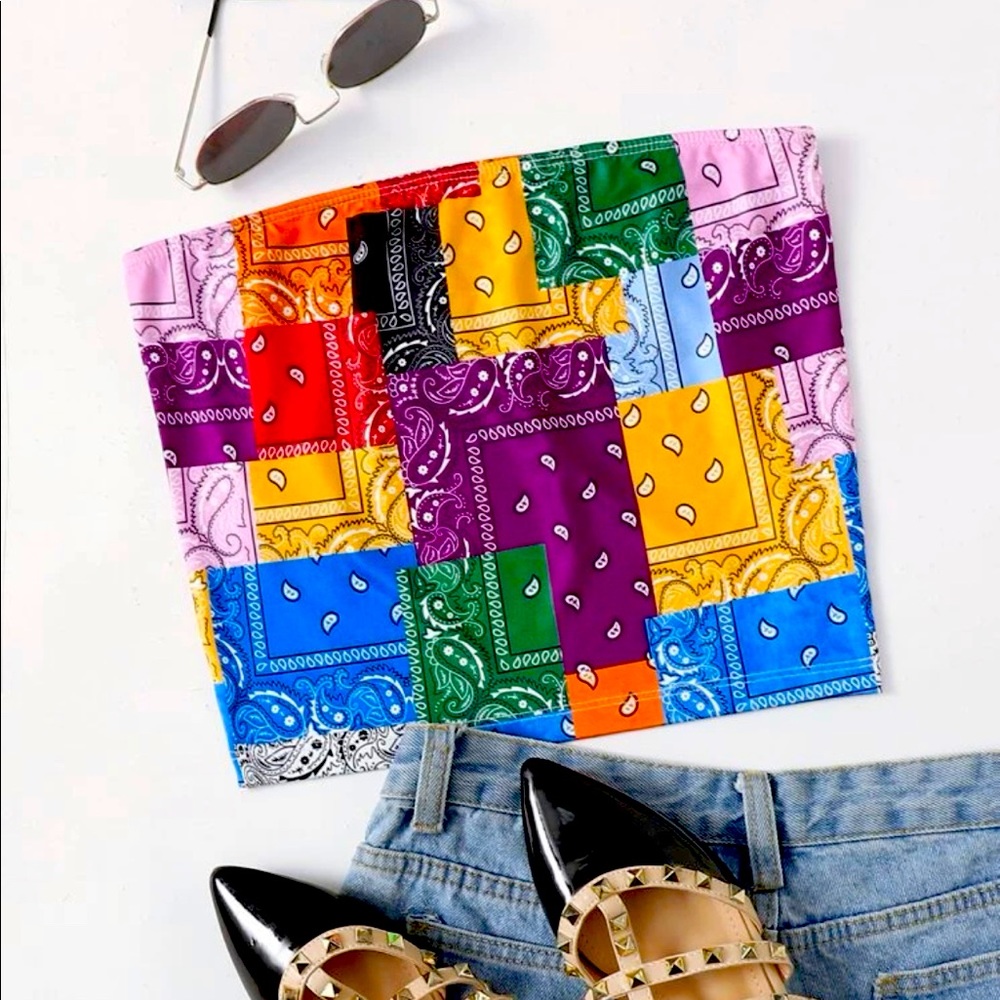 SHEIN Paisley Scarf Tube top